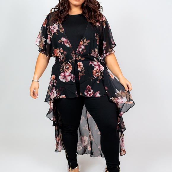 Plus Size ‘Mahina’ Floral Kimono - Picture 6 of 8